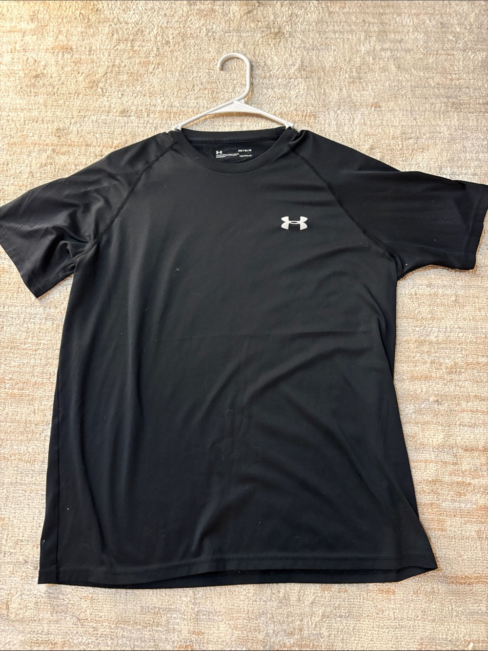 Under Armour Black Short Sleeve Athletic Tee with White Logo
